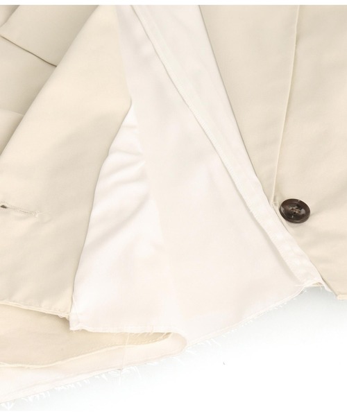 Settimissimo（セッティミッシモ）の「布帛 レイヤード ツイル ショート ジャケット（テーラードジャケット・レディース・アイボリー/ブラック・FREE）」の6枚目の写真