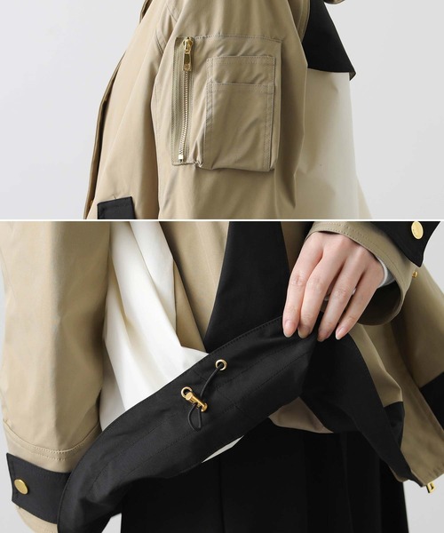 Risley(リズレー)の「バイカラーメッシュマウンテンパーカー(その他アウター・レディース・ブラック/ベージュ・FREE)」の22枚目の写真