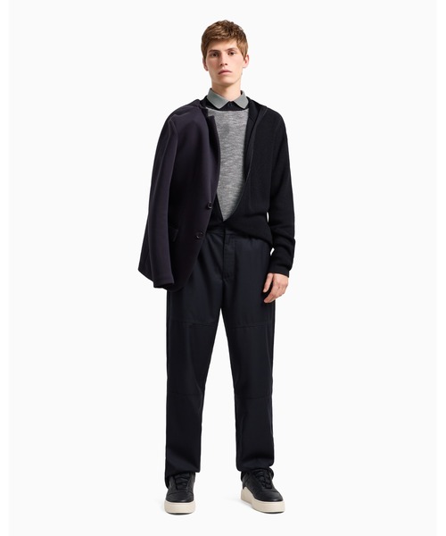 ARMANI EXCHANGE（アルマーニエクスチェンジ）の「【A|X アルマーニ エクスチェンジ】マーセライズドコットン 半袖ニットプルオーバー（ニット/セーター・メンズ・ネイビー・MEDIUM/SMALL/X-LARGE/X-SMALL/LARGE）」の4枚目の写真