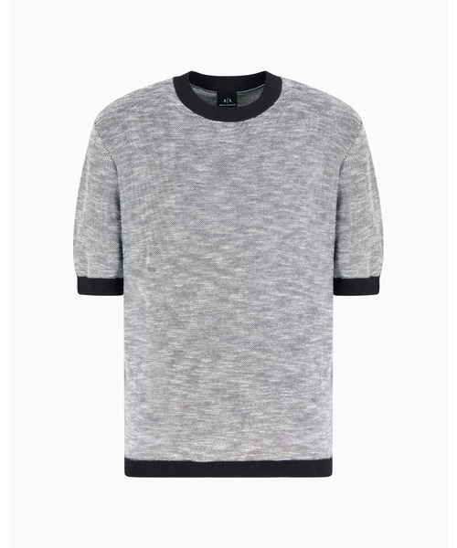 ARMANI EXCHANGE（アルマーニエクスチェンジ）の「【A|X アルマーニ エクスチェンジ】マーセライズドコットン 半袖ニットプルオーバー（ニット/セーター・メンズ・ネイビー・MEDIUM/SMALL/X-LARGE/X-SMALL/LARGE）」の5枚目の写真