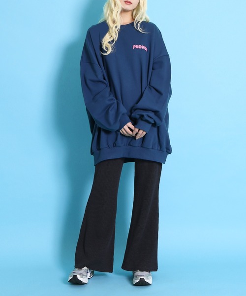 PUNYUS（プニュズ）の「ストライプフレアパンツ（その他パンツ・レディース・チャコールグレー/ブルー/ホワイト・1/2/3/4）」の17枚目の写真