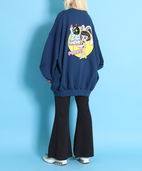 PUNYUS（プニュズ）の「ストライプフレアパンツ（その他パンツ・レディース・チャコールグレー/ブルー/ホワイト・1/2/3/4）」の19枚目の写真