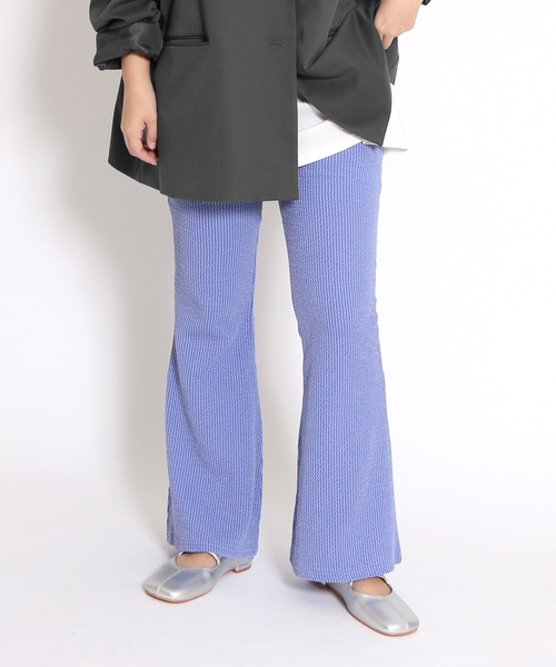 PUNYUS（プニュズ）の「ストライプフレアパンツ（その他パンツ・レディース・チャコールグレー/ブルー/ホワイト・1/2/3/4）」の12枚目の写真