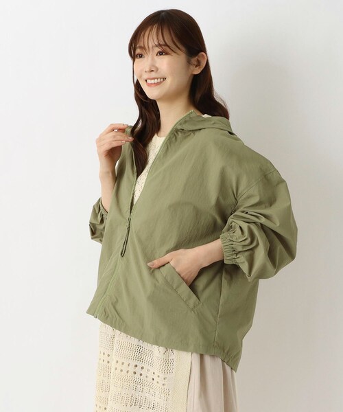 ワンダフルワールド たんぽぽブーケ刺繍 カーキデニムブルゾン セール】はっ水 ポケッタブル ブルゾン（ブルゾン）｜one'sterrace