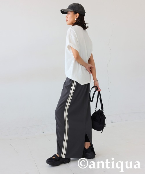 antiqua(アンティカ)の「トラックスカート(スカート・レディース・グレー/ブラック・ONESIZE)」の8枚目の写真