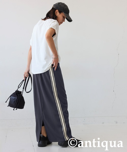 antiqua(アンティカ)の「トラックスカート(スカート・レディース・グレー/ブラック・ONESIZE)」の10枚目の写真