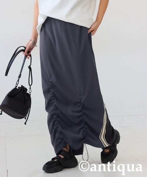 antiqua(アンティカ)の「トラックスカート(スカート・レディース・グレー/ブラック・ONESIZE)」の11枚目の写真