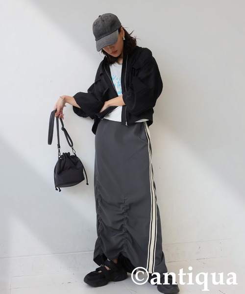 antiqua(アンティカ)の「トラックスカート(スカート・レディース・グレー/ブラック・ONESIZE)」の12枚目の写真