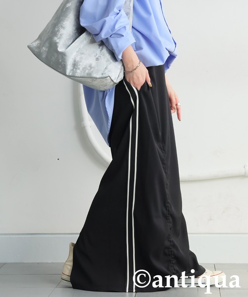 antiqua(アンティカ)の「トラックスカート(スカート・レディース・グレー/ブラック・ONESIZE)」の4枚目の写真