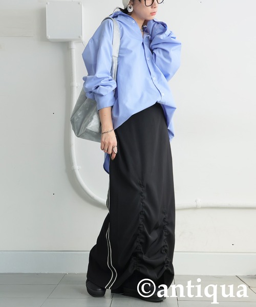 antiqua(アンティカ)の「トラックスカート(スカート・レディース・グレー/ブラック・ONESIZE)」の7枚目の写真