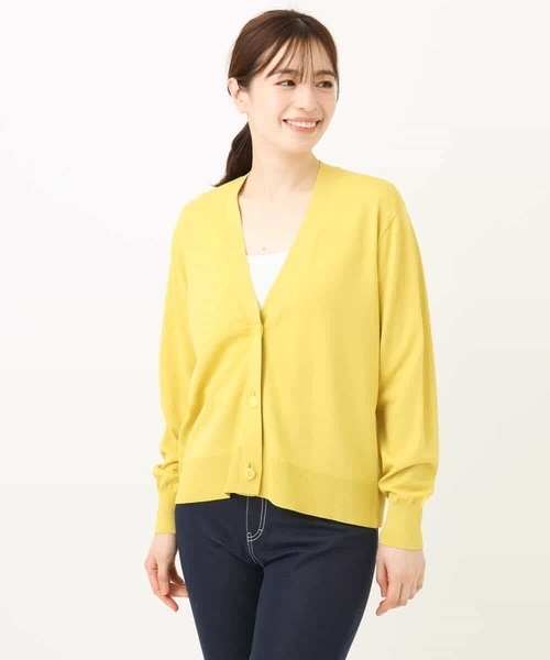 OFUON le MK（オフオンルエムケー）の「Vネックニットカーディガン/接触冷感/洗える/WEB限定サイズあり（Tシャツ/カットソー・レディース・イエロー/グリーン/ブラウン系その他/グレイッシュベージュ・36/38）」の21枚目の写真