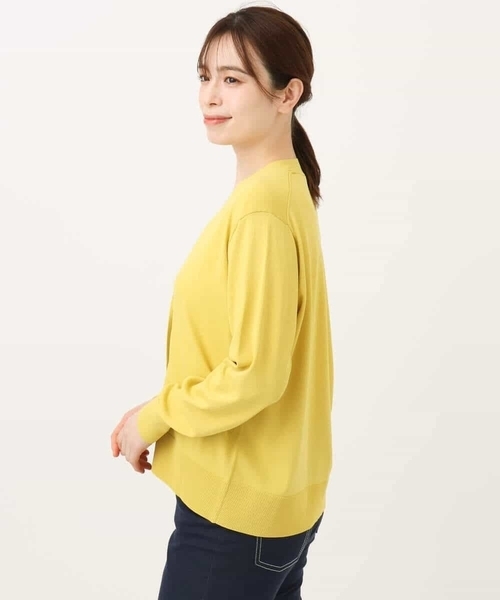 OFUON le MK（オフオンルエムケー）の「Vネックニットカーディガン/接触冷感/洗える/WEB限定サイズあり（Tシャツ/カットソー・レディース・イエロー/グリーン/ブラウン系その他/グレイッシュベージュ・36/38）」の22枚目の写真