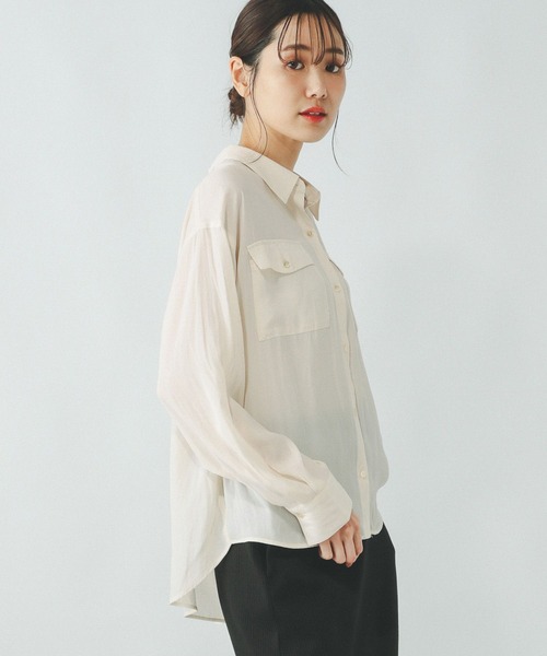専用 フルセット セール】さらさらリラックスポケットブラウス/147556（シャツ