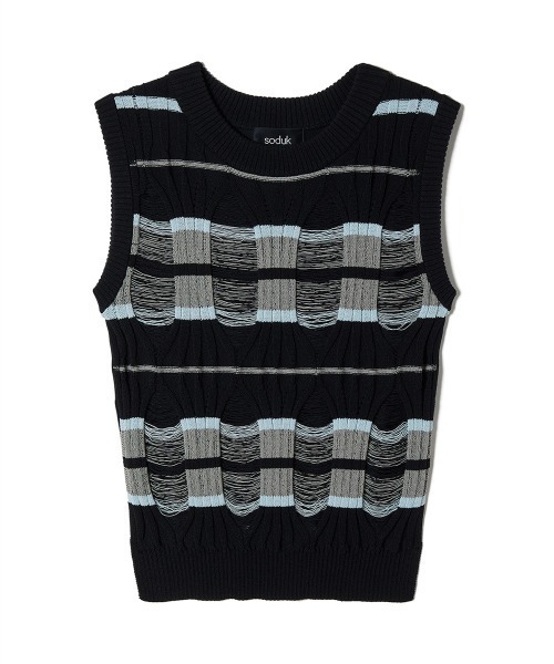 【値下げ】not finished knitting vest not finished knitting vest（ベスト）｜soduk（スドーク）の