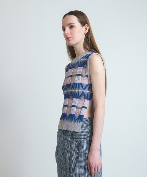トップス soduk not finished knitting vest セール】not finished knitting vest（ベスト）｜soduk