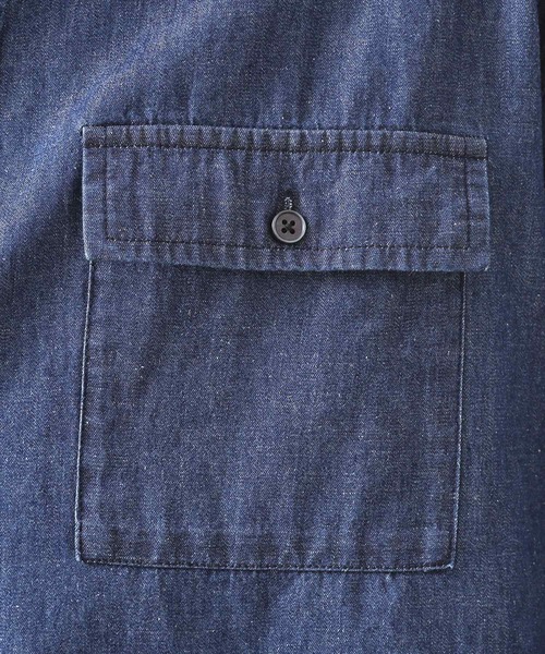 THE SHOP TK （ザ ショップ ティーケー ）の「リネンブレンドデニムシャツ（シャツ/ブラウス・メンズ・ネイビー/サックスブルー・03/02/04）」の16枚目の写真