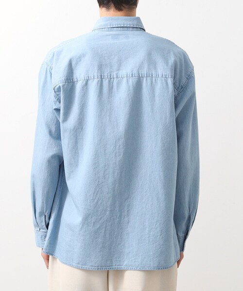 THE SHOP TK （ザ ショップ ティーケー ）の「リネンブレンドデニムシャツ（シャツ/ブラウス・メンズ・ネイビー/サックスブルー・03/02/04）」の9枚目の写真