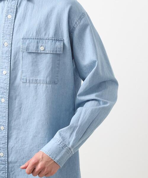 THE SHOP TK （ザ ショップ ティーケー ）の「リネンブレンドデニムシャツ（シャツ/ブラウス・メンズ・ネイビー/サックスブルー・03/02/04）」の6枚目の写真