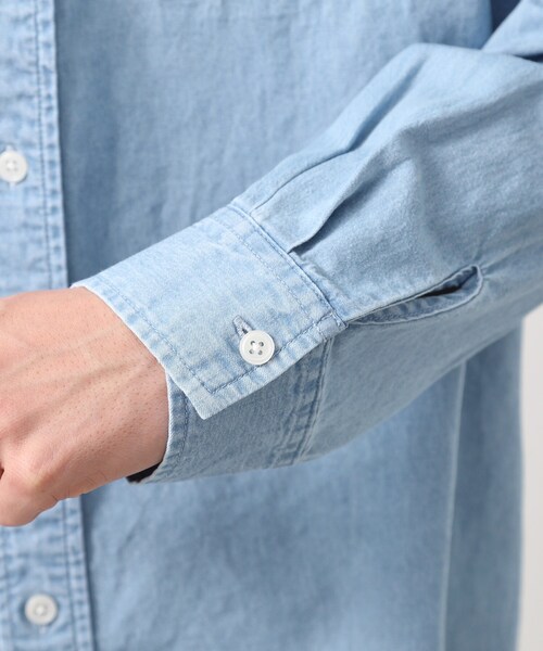 THE SHOP TK （ザ ショップ ティーケー ）の「リネンブレンドデニムシャツ（シャツ/ブラウス・メンズ・ネイビー/サックスブルー・03/02/04）」の5枚目の写真