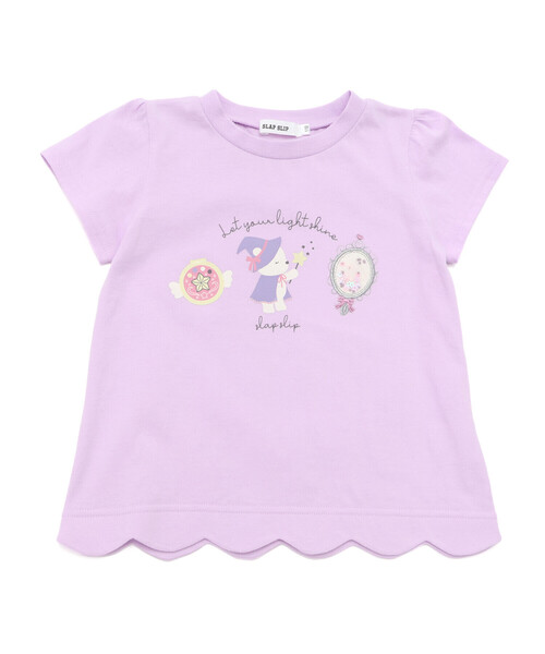 SLAP SLIP(スラップスリップ)の「【お揃い】アニマルキラキラパッチ裾スカラップTシャツ(80~130cm)(Tシャツ/カットソー・キッズ・パープル/ホワイト系その他/ピンク系その他・120cm/90cm/130cm/80cm/100cm/110cm)」の6枚目の写真
