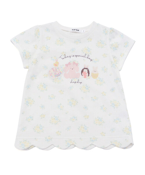 SLAP SLIP(スラップスリップ)の「【お揃い】アニマルキラキラパッチ裾スカラップTシャツ(80~130cm)(Tシャツ/カットソー・キッズ・パープル/ホワイト系その他/ピンク系その他・120cm/90cm/130cm/80cm/100cm/110cm)」の9枚目の写真