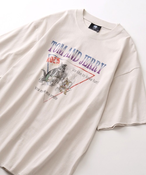 Tom&Jerry(トムアンドジェリー)の「【Tom & Jerry/トム & ジェリー】ヴィンテージライクコミックアートプリントTシャツ(Tシャツ/カットソー・メンズ・ブラック系その他/アイボリー/スミクロ/ホワイト系その他・M/L/LL)」の16枚目の写真