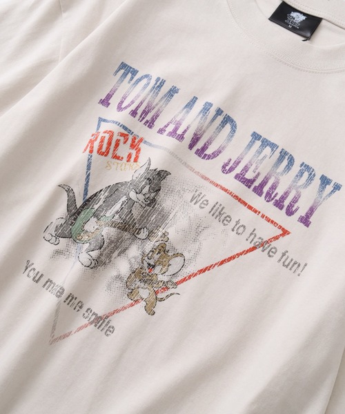 Tom&Jerry(トムアンドジェリー)の「【Tom & Jerry/トム & ジェリー】ヴィンテージライクコミックアートプリントTシャツ(Tシャツ/カットソー・メンズ・ブラック系その他/アイボリー/スミクロ/ホワイト系その他・M/L/LL)」の15枚目の写真