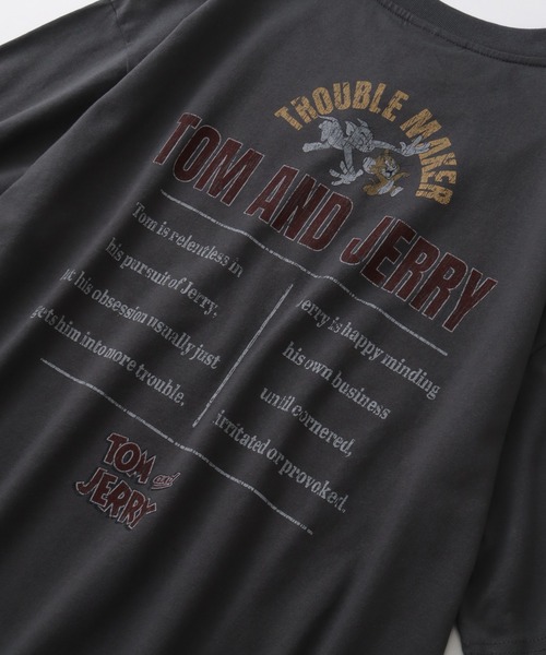 Tom&Jerry(トムアンドジェリー)の「【Tom & Jerry/トム & ジェリー】ヴィンテージライクコミックアートプリントTシャツ(Tシャツ/カットソー・メンズ・ブラック系その他/アイボリー/スミクロ/ホワイト系その他・M/L/LL)」の8枚目の写真