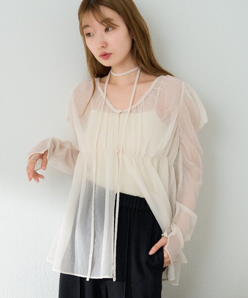 Kastane - kastane カスタネ 今季 チャイナ風 シースルーブラウス 名古屋店】大人気チャイナブラウスの着方解説！ - Kastane