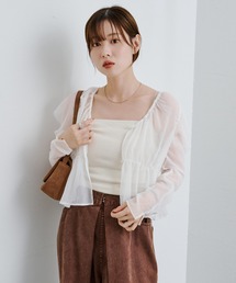 【新色追加/S.Lサイズ/前後2WAY】チョーカー付きパワショルブラウス