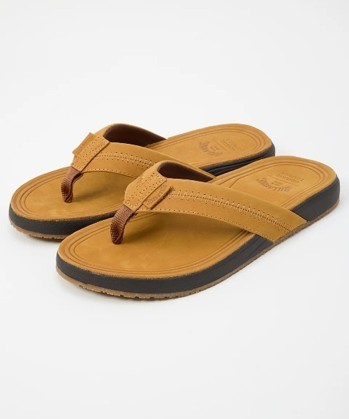 BILLABONG(ビラボン)の「BILLABONG メンズ LEATHER THONGS ビーチサンダル 【2025年春夏モデル】/ビラボンビーサン(サンダル・メンズ・ブラック/ブラウン・27cm/28cm/26cm)」の1枚目の写真