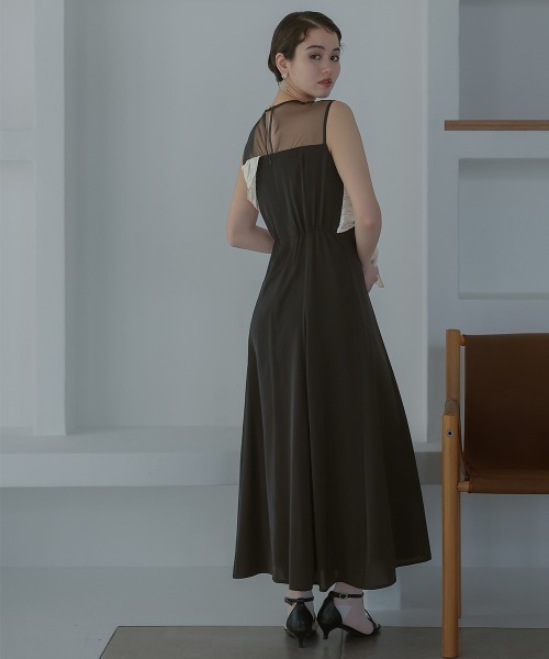 Callarus（カラルス）の「フロントねじりデザインワンピースドレス〔Callarus〕（ドレス・レディース・ネイビー系/ブラック系/モカ・M/L）」の12枚目の写真