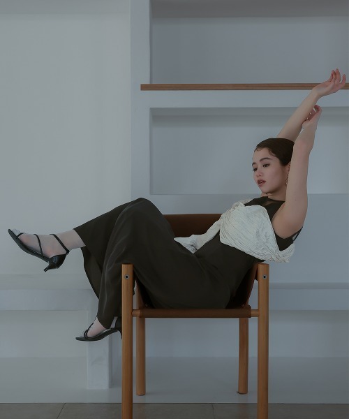 Callarus（カラルス）の「フロントねじりデザインワンピースドレス〔Callarus〕（ドレス・レディース・ネイビー系/ブラック系/モカ・M/L）」の9枚目の写真