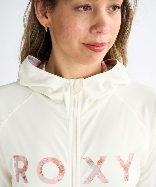 ROXY(ロキシー)の「ARTSY FLORAL LOGO PA /ロキシーロゴ長袖ジップアップパーカーラッシュガード(水着)(ラッシュガード・レディース・ホワイト/チャコールグレー/ブルー・SMALL/MEDIUM/LARGE)」の8枚目の写真