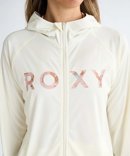 ROXY(ロキシー)の「ARTSY FLORAL LOGO PA /ロキシーロゴ長袖ジップアップパーカーラッシュガード(水着)(ラッシュガード・レディース・ホワイト/チャコールグレー/ブルー・SMALL/MEDIUM/LARGE)」の10枚目の写真