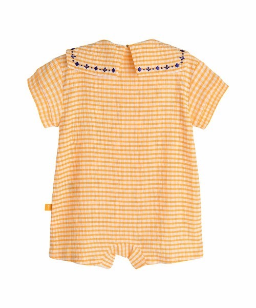moimoln（モイモルン）の「ロディチェックカバーオール（ロンパース・キッズ・オレンジ・70cm/90cm/80ｃｍ）」の2枚目の写真