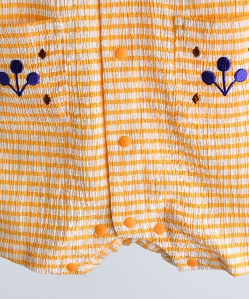 moimoln（モイモルン）の「ロディチェックカバーオール（ロンパース・キッズ・オレンジ・70cm/90cm/80ｃｍ）」の6枚目の写真