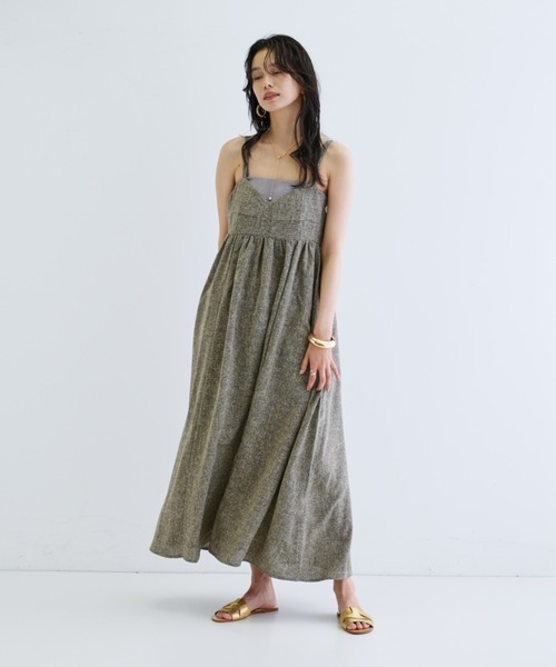 GALLEST（ギャレスト）の「【ZOZO・一部店舗限定】ツイードビスチェキャミワンピース【洗える】（ワンピース・レディース・ブラック/ダークブラウン・38）」の8枚目の写真