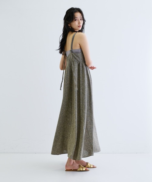 GALLEST（ギャレスト）の「【ZOZO・一部店舗限定】ツイードビスチェキャミワンピース【洗える】（ワンピース・レディース・ブラック/ダークブラウン・38）」の9枚目の写真