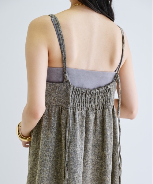 GALLEST（ギャレスト）の「【ZOZO・一部店舗限定】ツイードビスチェキャミワンピース【洗える】（ワンピース・レディース・ブラック/ダークブラウン・38）」の12枚目の写真