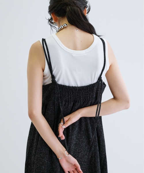 GALLEST（ギャレスト）の「【ZOZO・一部店舗限定】ツイードビスチェキャミワンピース【洗える】（ワンピース・レディース・ブラック/ダークブラウン・38）」の15枚目の写真