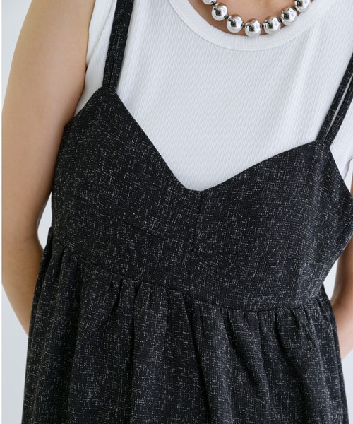 GALLEST（ギャレスト）の「【ZOZO・一部店舗限定】ツイードビスチェキャミワンピース【洗える】（ワンピース・レディース・ブラック/ダークブラウン・38）」の16枚目の写真