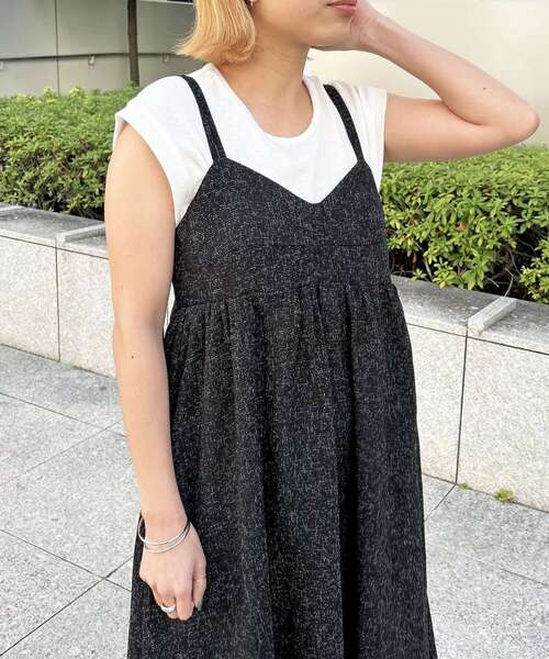 GALLEST（ギャレスト）の「【ZOZO・一部店舗限定】ツイードビスチェキャミワンピース【洗える】（ワンピース・レディース・ブラック/ダークブラウン・38）」の18枚目の写真