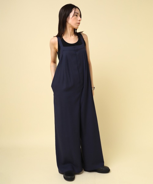 RNA-N(アールエヌエーエヌ)の「O0740 レーヨンリネン2タックオーバーオール(つなぎ/オールインワン・レディース・ネイビー/ダークブラウン/ブラック・FREE)」の1枚目の写真