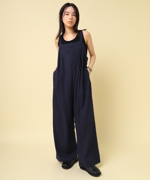 RNA-N(アールエヌエーエヌ)の「O0740 レーヨンリネン2タックオーバーオール(つなぎ/オールインワン・レディース・ネイビー/ダークブラウン/ブラック・FREE)」の9枚目の写真