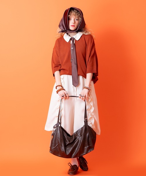 an meets zakka(アンミツザッカ)の「an meets zakka ヴィンテージライク合成皮革2WAYショルダーボストンバッグ(ボストンバッグ・レディース・ブラウン/ブラック/アイボリー・ONESIZE)」の13枚目の写真