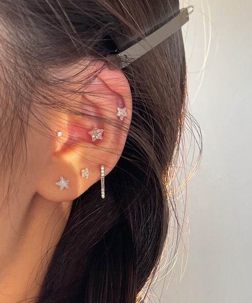 ARCHIVER（アーカイバ）の「【Bz】スターラインストーンピアス/ペア(RZ)（ピアス（両耳用）・メンズ・クリア・SMALL/MEDIUM/LARGE）」の3枚目の写真