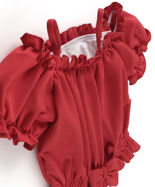 BRANSHES(ブランシェス)の「【WEB限定/水着/SWIM/セパレート】パフスリーブタンキニ(水着・キッズ・レッド/ブラック・110/100/130/90/120/150/140)」の5枚目の写真