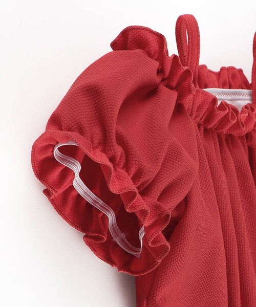 BRANSHES(ブランシェス)の「【WEB限定/水着/SWIM/セパレート】パフスリーブタンキニ(水着・キッズ・レッド/ブラック・110/100/130/90/120/150/140)」の6枚目の写真