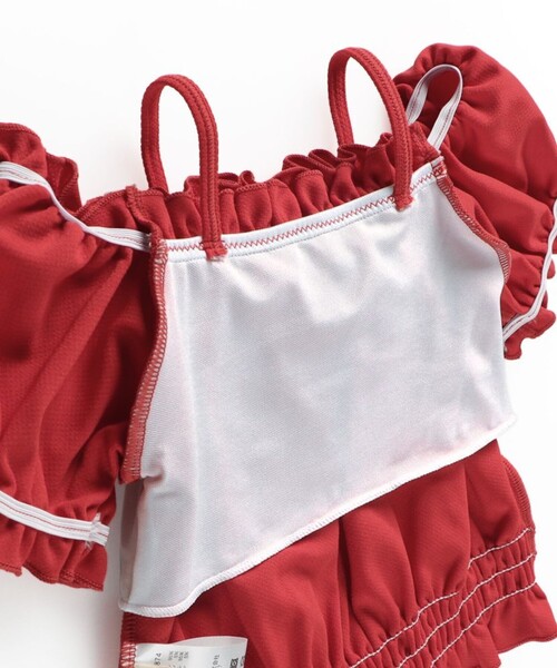 BRANSHES(ブランシェス)の「【WEB限定/水着/SWIM/セパレート】パフスリーブタンキニ(水着・キッズ・レッド/ブラック・110/100/130/90/120/150/140)」の9枚目の写真